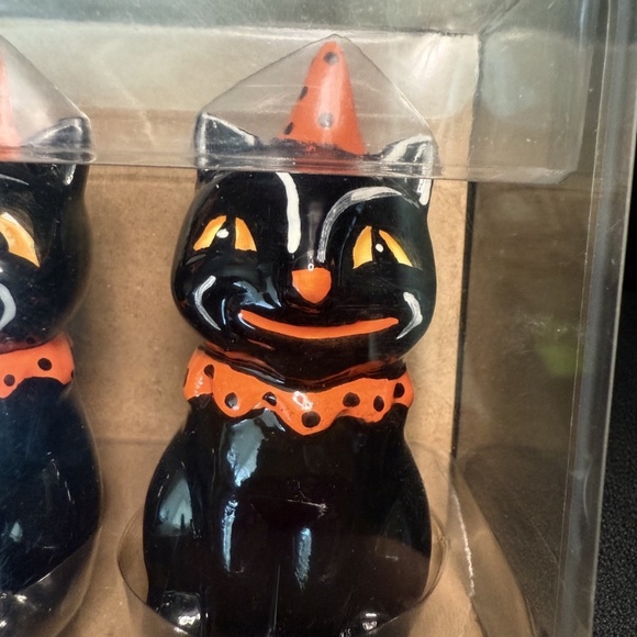 New Johanna Parker Black Cat Salt & Pepper Shaker Transpac Halloween Collection - Picture 3 of 5